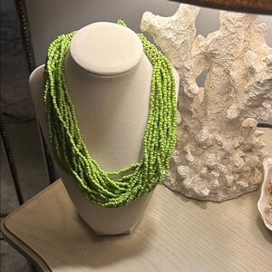 Vibrant Green Beaded Necklace